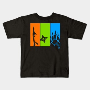 Hunter Ninja Bear - Iconic - Stencil Kids T-Shirt